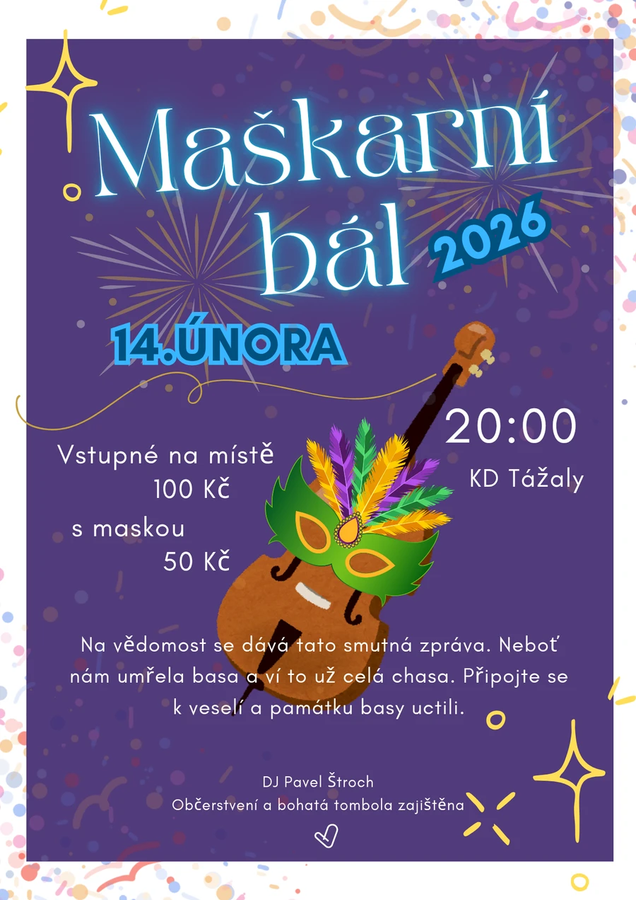 Plakát Maškarní bál 2026